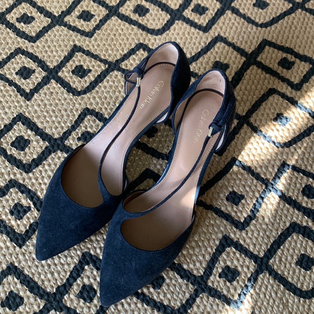 Brand New Suede Calvin Klein Kitten Heels